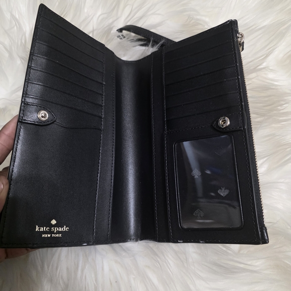 Kate Spade Black Leather Wristlet Wallet - Picture 3 of 5